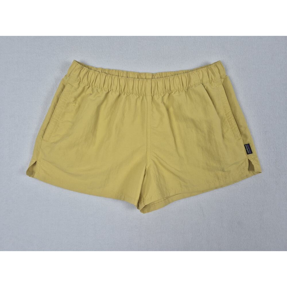 Patagonia Baggies Shorts Women M Yellow 2” Inseam Nylon Hiking Swim Outdoor